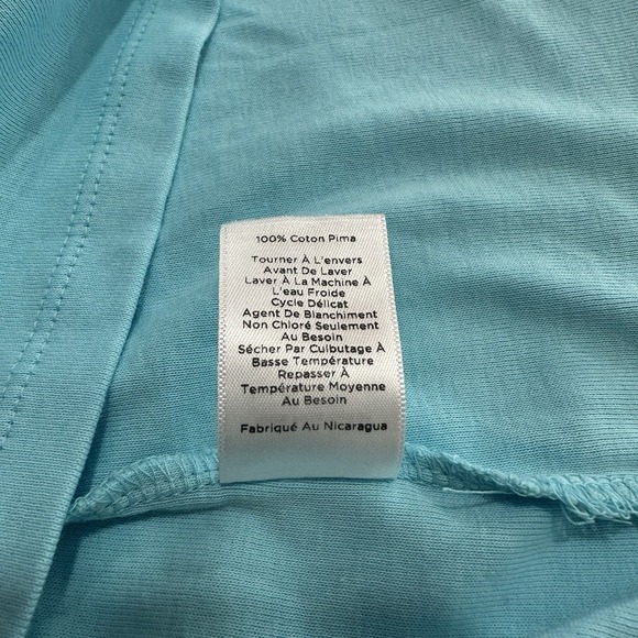 The Talbots Tee Short Sleeve V-Neck Pima Cotton Blue T-Shirt Womens Petite L - Picture 10 of 11